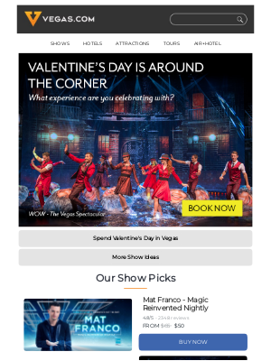 Vegas - Celebrate Valentine's Day... Or Not! ❤️ Shows From $38