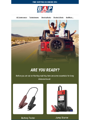Buy Auto Parts - Ready for long road trips? 🚙