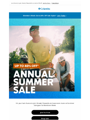 Columbia Sportswear - Up to 40% off (+ Members Week ends today)