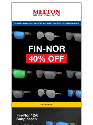 meltontackle - 40% Off Fin-Nor Sunglasses – Limited Time Only!👓🐟