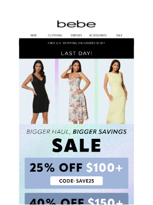 bebe - ENDS TONIGHT: Up to 40% Off 🗣️