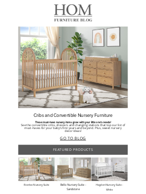 HOM Furniture - Cribs & Convertible Nursery Furniture