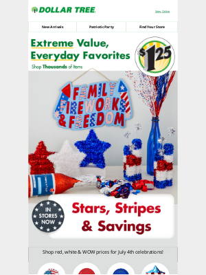 Dollar Tree - Red, white & blue favorites