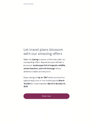 Qatar Airways - Let travel plans blossom with our amazing offers