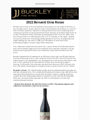 JJ Buckley Fine Wines - “Fantastic” Sicilian Red - “a total pleasure to taste”