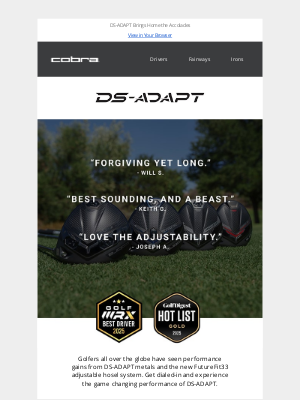 Cobra Golf - Dial-In Distance with Award‑Winning DS‑ADAPT