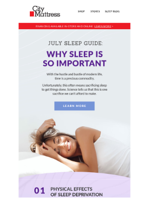 City Mattress - July Sleep Guide: Why Sleep is so Important