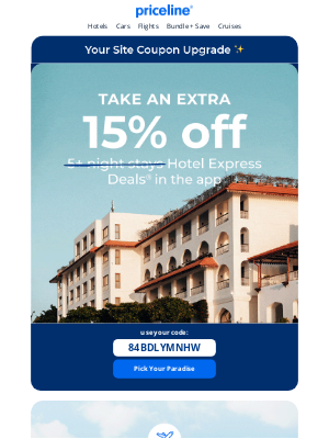 Priceline - Trip’s on. Your travel coupon said so.