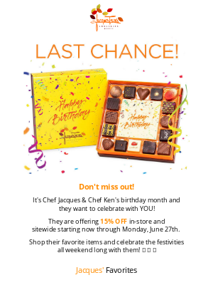 Jacques Torres Chocolate - Don't Miss Out on Our Birthday Treat for YOU!🥳