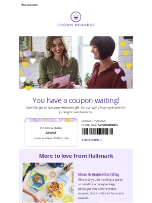 Hallmark - $5 off $10 is waiting for you!