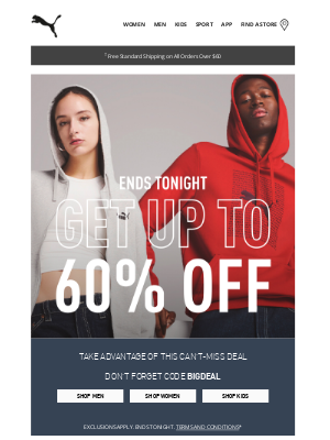 PUMA USA - Time’s Almost Up: 60% Off Ends Tonight