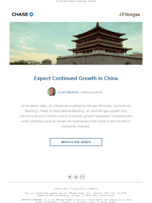 Chase - Jim Glassman Video | Expect Continued Growth in China