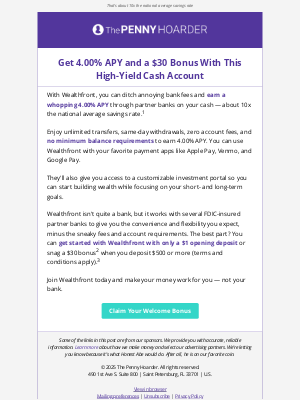 The Penny Hoarder - Get 4.00% APY with this cash account (+ a welcome bonus)