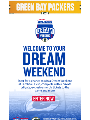 Green Bay Packers - Win A Dream Weekend with American Family Insurance!