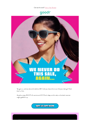RUN goodr - Get $5 OFF All Sunnies 🕶️