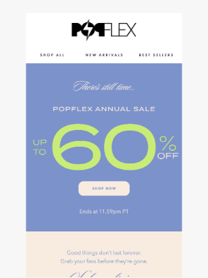 POPFLEX - ENDS TONIGHT: Annual Sale!