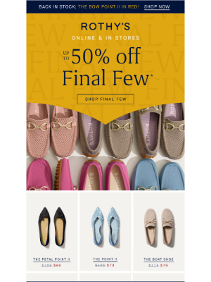 Rothy's - That’s up to 50% off? Stop. 🛑