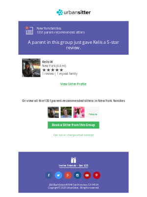 UrbanSitter - A parent in the New York families group just rated Kelis 5-stars
