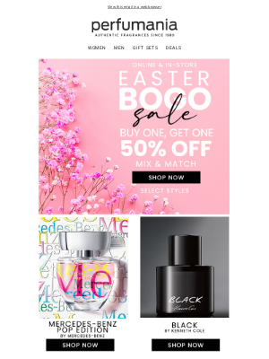 perfumania - Easter BOGO Event: Buy 1, Get 1 50% Off!