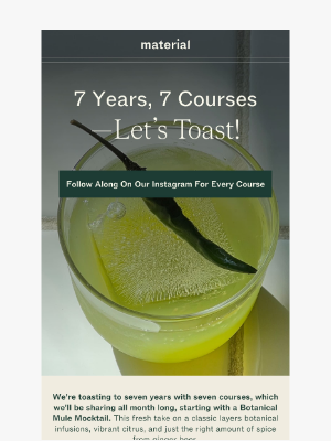 Material - 🎉 7 Years, 7 Courses—Kick Things Off with a Refreshing Sip