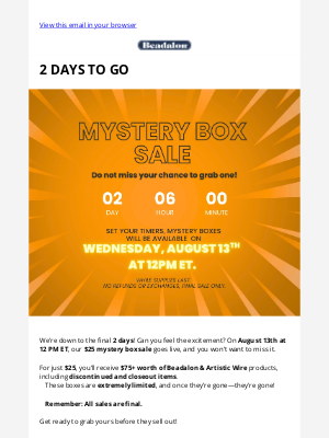 🎁 Countdown: 2 Days to Mystery Box Sale!