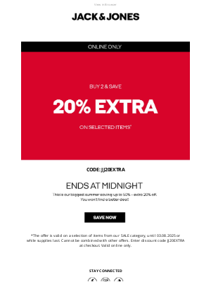 BESTSELLER (United Kingdom) - Hey, GET +20% EXTRA ON SALE