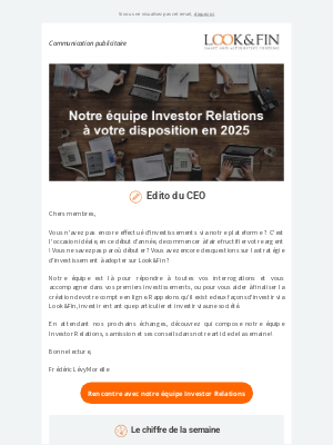 Look & Fin (France) - Hebdo - Notre équipe Investor Relations à votre disposition en 2025