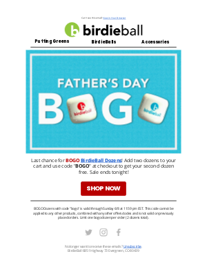 Birdie Ball - Final Hours For BOGO!