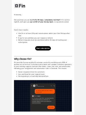 Intercom.io - Try Fin for 90 days—risk free