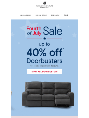 American Signature - 40 never looked so good: Up to 40% OFF Doorbusters!