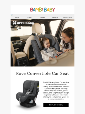 Bambi Baby Store - 🤩 Explore the New UPPAbaby Rove Convertible Car Seat!