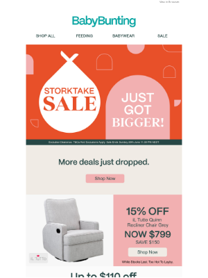 Baby Bunting (Australia) - Storktake Sale JUST GOT BIGGER 👏