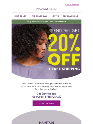Madison Reed - Spring Savings Inside! (Hint: It’s a BIG deal)