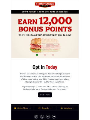 Firehouse Subs - Still Time to Earn 12,000 Bonus Points