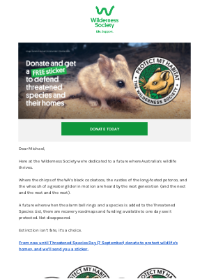 The Wilderness Society - Stick up for threatened species 🌿