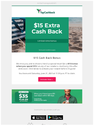 TopCashback - We’ve got $15 with your name on it💸