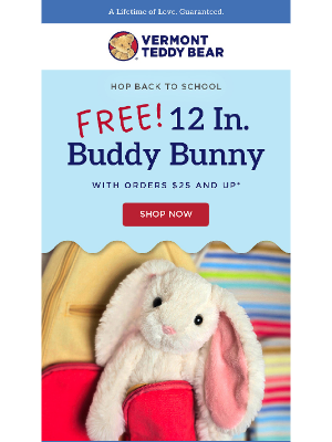 Vermont Teddy Bear - Hop Back to School with a FREE Bunny! 🐰🎒