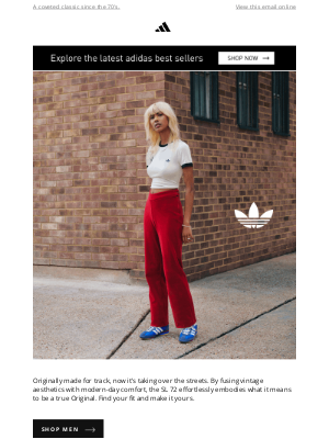 Adidas USA - Cut through the noise in the cult classic SL 72