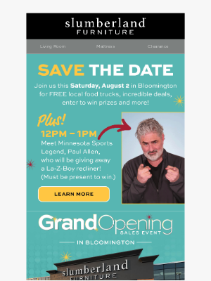 Slumberland Furniture - Join us in Bloomington for FREE food & prizes!