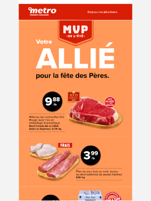 Metro (Canada) - Biftecks de contre-filet SEULEMENT 9,88 $/lb! 🥩