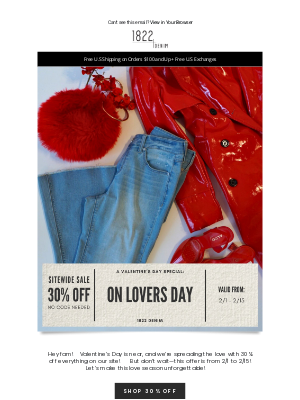 1822 Denim - Feel the Love with 30% Off! 🛍️✨