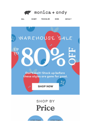 Monica + Andy - Hurry! Savings Up to 80% OFF ⚠️