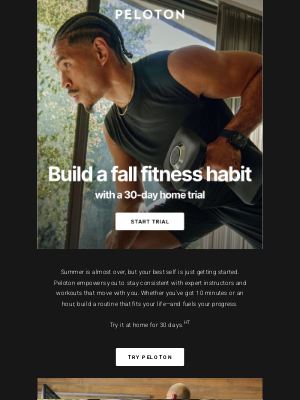 Fall for fitness with a 30-day home trial