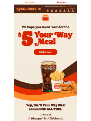 Burger King - ALL THIS 🍔🐔🍟🥤 for just $5