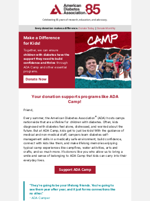 American Diabetes Association - ADA Camp helps children with diabetes thrive