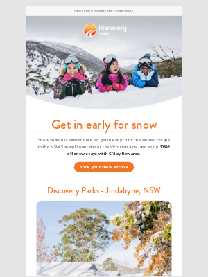 Discovery Parks (AU) - Get in early this snow season