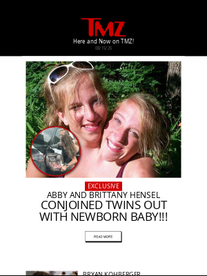 TMZ - Conjoined Twins Abby and Brittany Hensel Strolling With Newborn Baby