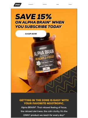 Onnit - Want to save 15% on Alpha BRAIN®?​