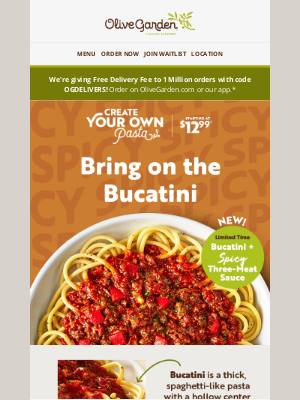 Olive Garden - It's Bucatini Time! ⏰