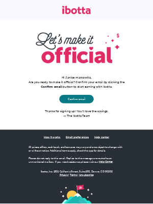 Please confirm your email address.
